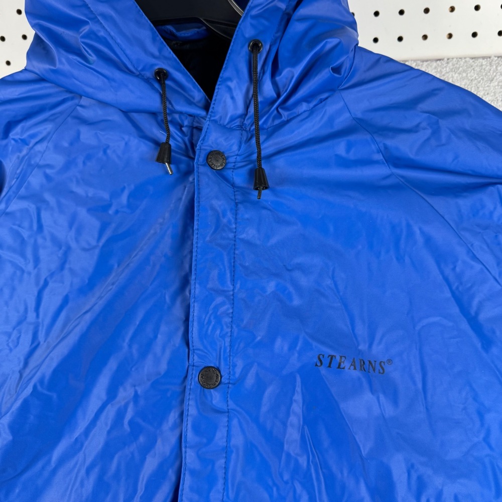Stearns Rain Jacket Men XXL Blue Dry Wear Hooded Quilted Lined Workwear Coat - Picture 2 of 13
